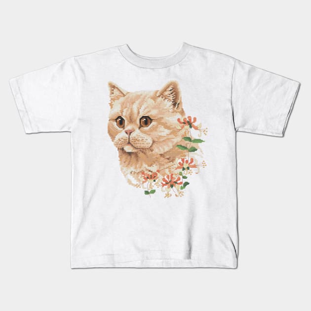 Four Seasons Summer Exotic Shorthair Cat Kids T-Shirt by inotyler